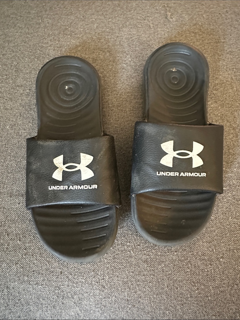 Under Armour Kids Black Logo Slide Sandals